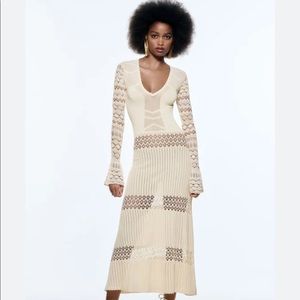 Zara Pointelle Knit Dress